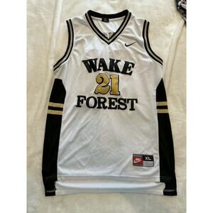 Vintage Tim Duncan Wake Forest Nike Jersey Size XL White